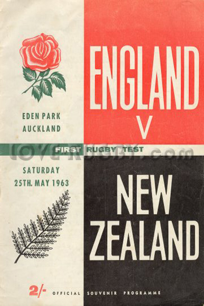 1963 New Zealand v England  Rugby Programme